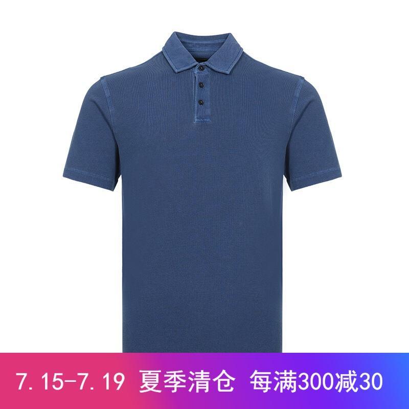 Z Zegna 杰尼亚 男士棉质翻领短袖POLO衫 VS309 ZZ710 B06-蓝色 S