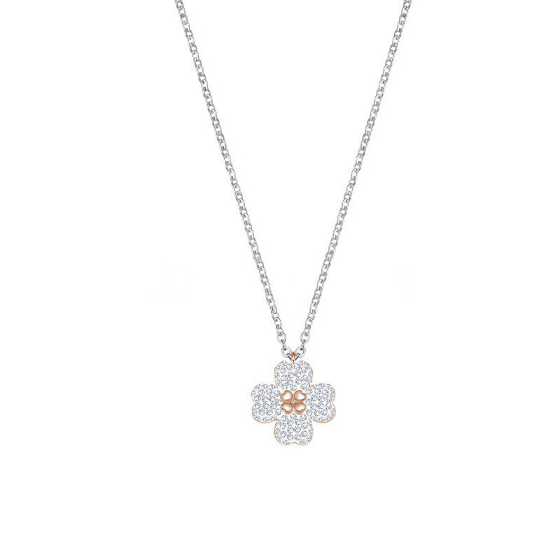SWAROVSKI 施华洛世奇 LATISHAFLOWER人造水晶女士吊坠项链黑色镀白金色5368980