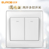 欧奔(EUROB)开关插座86型雅白色墙壁电源调光速一开多控16a空调插座面板