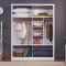 A家家具 衣柜 储物1.2米1.6米1.8米衣橱木质卧室整体大衣柜卧室家具黑白套系烤漆现代简约 1.8米衣柜