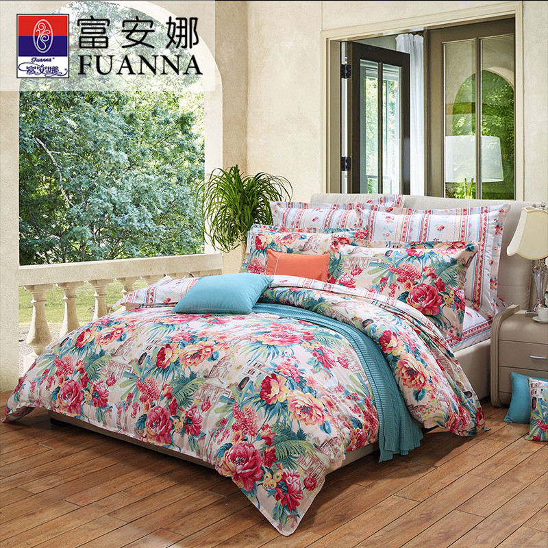 纯棉四件套城花 城南旧事 1.5m床（被套为203*229cm）
