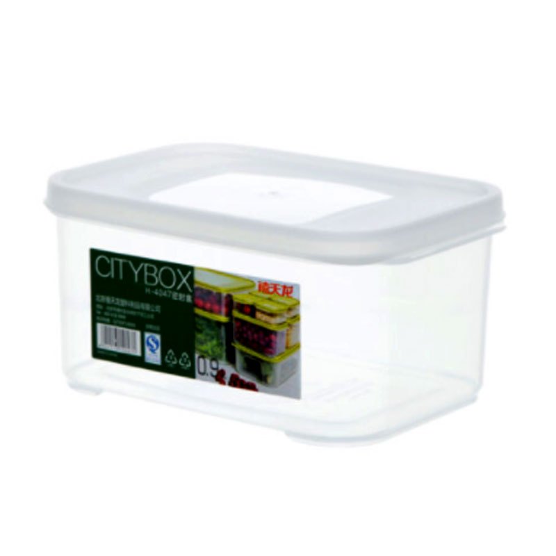 禧天龙Citylong H-4047冰箱收纳盒塑料保鲜盒储物盒 密封盒生鲜蔬菜水果冷藏冷冻盒 0.9L单个装 白色