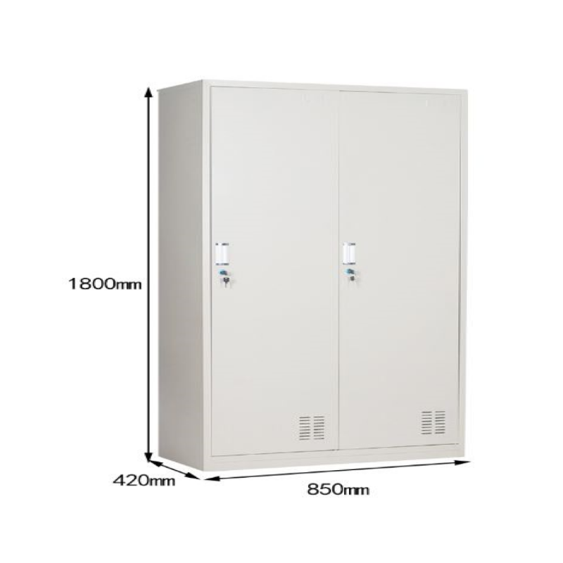 富美达 2门更衣柜 850*420*1800mm 铁皮柜 0.4mm -TY 银色
