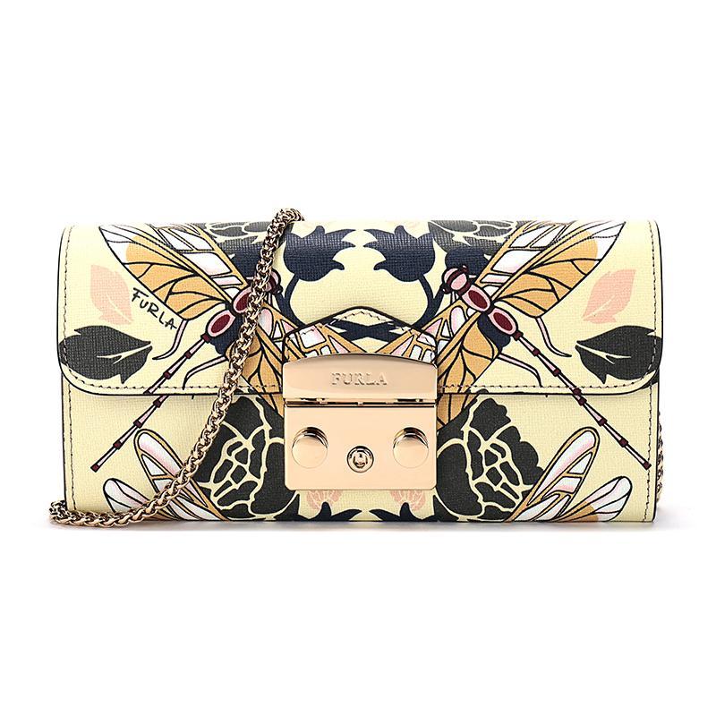 FURLA 芙拉 METROPOLIS 女款系列皮革单肩斜挎包 E EP81 B26 922772-米黄色多色拼色