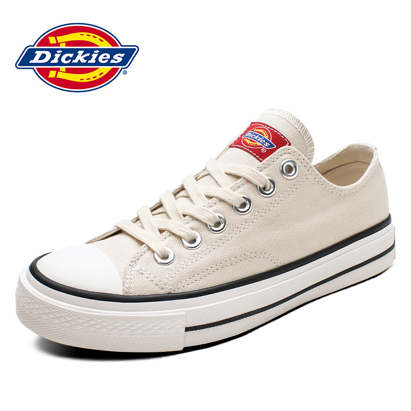 Dickies女鞋春季新款情侣帆布鞋低帮透气百搭学生小白鞋191M50LXS24 米色（男鞋） 37码