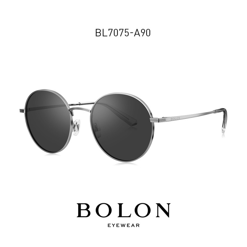 BOLON暴龙太阳镜2019新款圆形王俊 明星同款时尚潮流 墨镜BL7075 BL7075A90