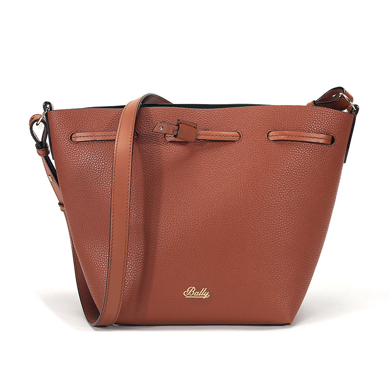 BALLY 巴利 女款牛皮RAINE单肩斜挎包水桶包 RAINE REV D 54-黄褐色橄榄绿