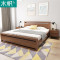 木帆 床 实木床 北欧双人床 高箱储物床 1.5米标准单床+床头柜*1