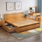 木帆 床 实木床 北欧双人床 高箱储物床 1.5米标准单床+床头柜*1