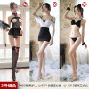 霏慕性感女士情趣内衣制服套装免脱开档薄全透明连体丝袜网袜长筒连裤袜蕾丝花边吊带女式情趣睡衣服睡裙丁字内裤渔网破洞成人用品 【三件装】96+88+98