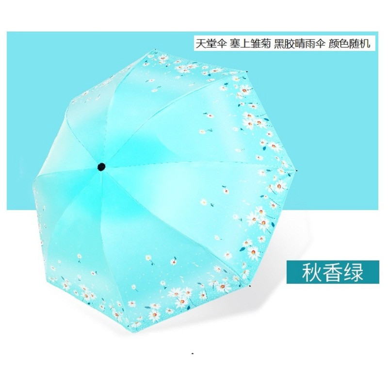 天堂伞 塞上雏菊 黑胶晴雨伞 单位:把(1把装)颜色随机 绿色