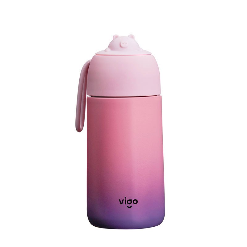 魅果(vigo) 趴趴猪保温杯 夕雾紫 280ml