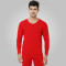 浪莎秋衣秋裤男士女莫代尔棉毛衫薄款冬打底修身弹力保暖内衣套装 180(XXL) 男款圆领/大红