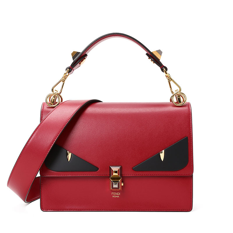 Fendi KAN I 怪兽眼睛 单肩包 8BT283 正红色