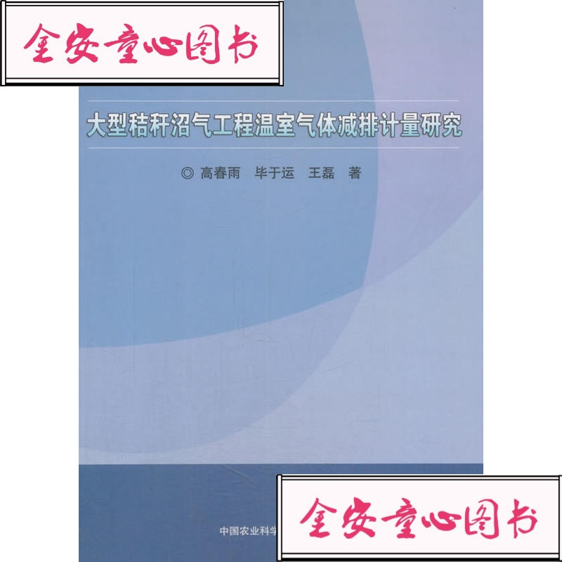 正版书籍大型秸秆沼气工程温室气体减排计量研究高春雨/毕于运