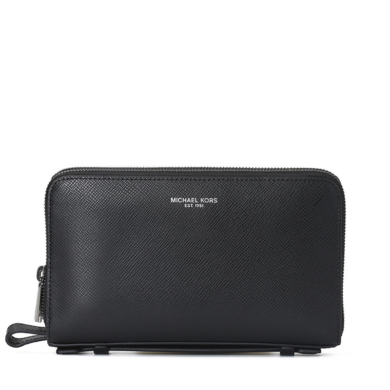 Michael Kors/迈克·科尔斯 男士HARRISON双层拉链长款手拿钱包 39F5LHRN8L 黑色