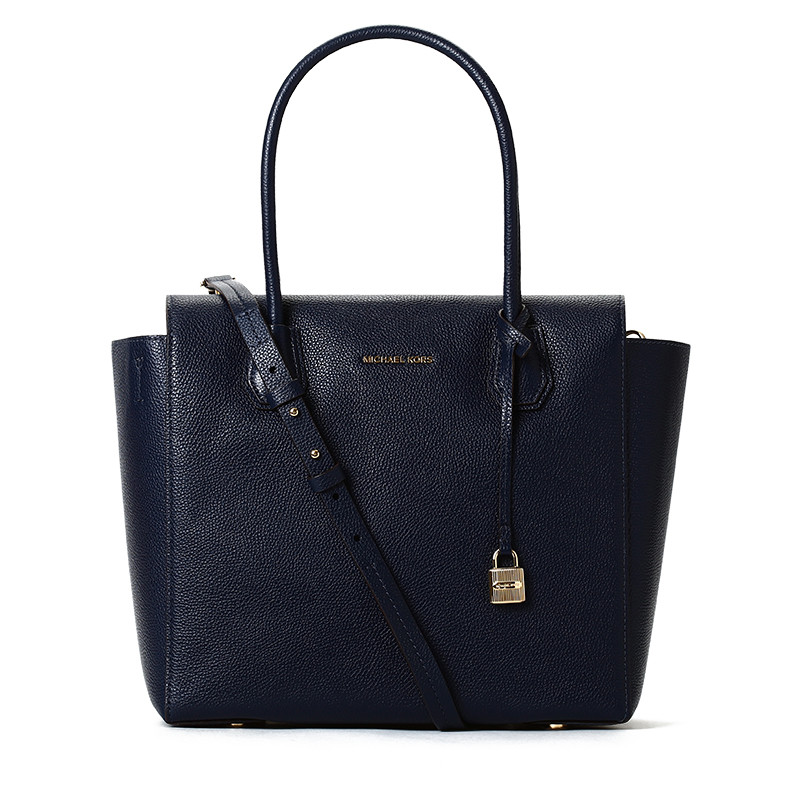 Michael Kors/迈克·科尔斯 女士Mercer大号翅膀手拎斜挎包 30H6SM9S3L 蓝黑色