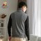 稻草人针织衫男2019秋季新品高领纯色短袖毛衣男时尚简约套头衫 2XL 深灰色