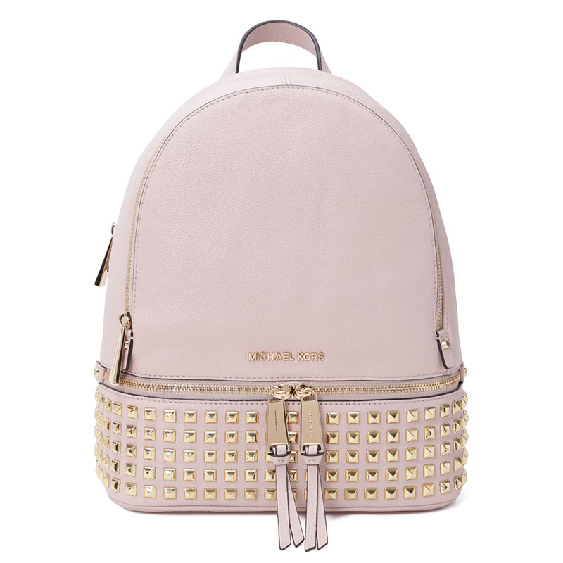 MK Rhea Zip 双肩包 中号 铆钉 30S5GEZB5L 裸粉色