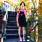 黑色学院风小个子背带裙子女减龄显瘦宽松洋气连衣裙2019秋季新款 L 黑色