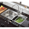 箭牌(ARROW) 手工加厚双槽台上盆洗菜盆洗菜槽淘菜盆洗碗池水槽AEHS754102S