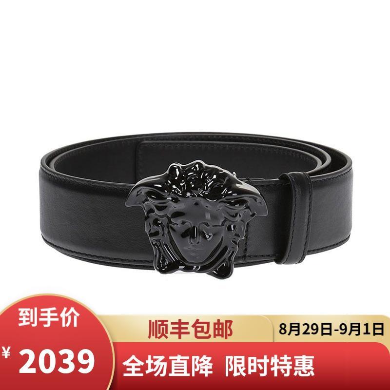 Versace 范思哲 男士牛皮美杜莎头像板扣式腰带 DCU4140 DVTP1 D41LV-黑色 100