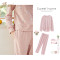 顶瓜瓜睡衣女秋新品纯棉家居服套装 可爱长袖居家套装两件套2019 175cm 花玉粉