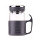 富光 玻璃杯 带把水杯 办公 家用 带盖 过滤网杯子 便携泡花茶G1603-DP-450B 450ml 有滤网 深灰色