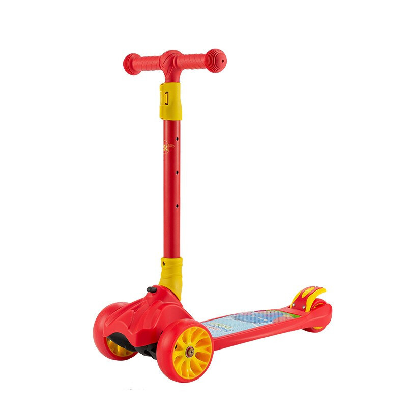 Cakalyen 美国 儿童滑板车四轮闪光宝宝踏板车可折叠儿童车A08 仙踪粉 赤焰红