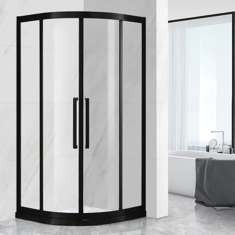 白色恋人整体淋浴房浴室干湿分离卫生间玻璃隔断门沐浴房扇型淋浴房