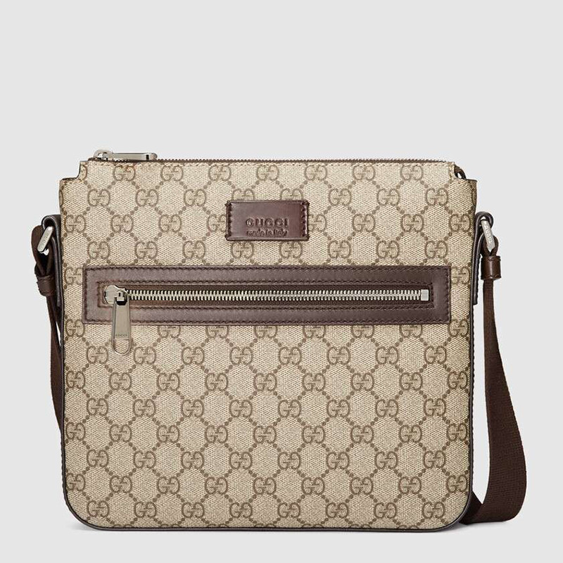 GUCCI/古驰 经典Logo男士帆布单肩包 406410 米色