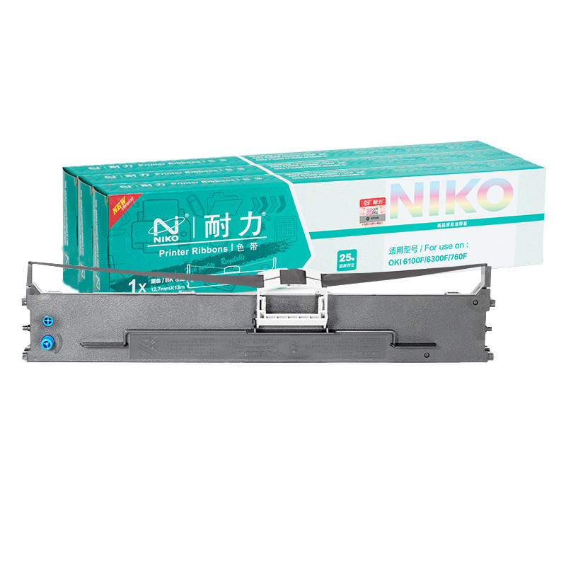 耐力6100色带适用OKI ML6100F 7100F 6300F 6500F 760F 7150F 黑色色带架3支装