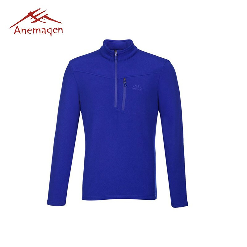 阿尼玛卿/ANEMAQEN 男款纯色立领保暖抓绒半开衫长袖套头衫抓绒上衣 AF1501