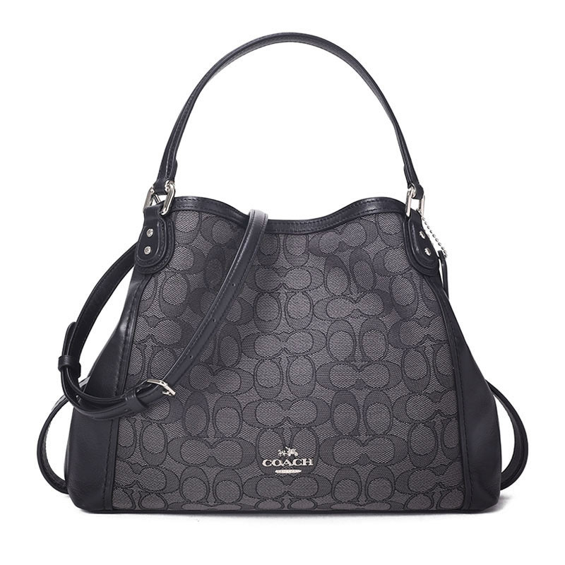 COACH/蔻驰 女包双C提花拼皮 手提单肩包 57934 织物\牛皮革 拼色