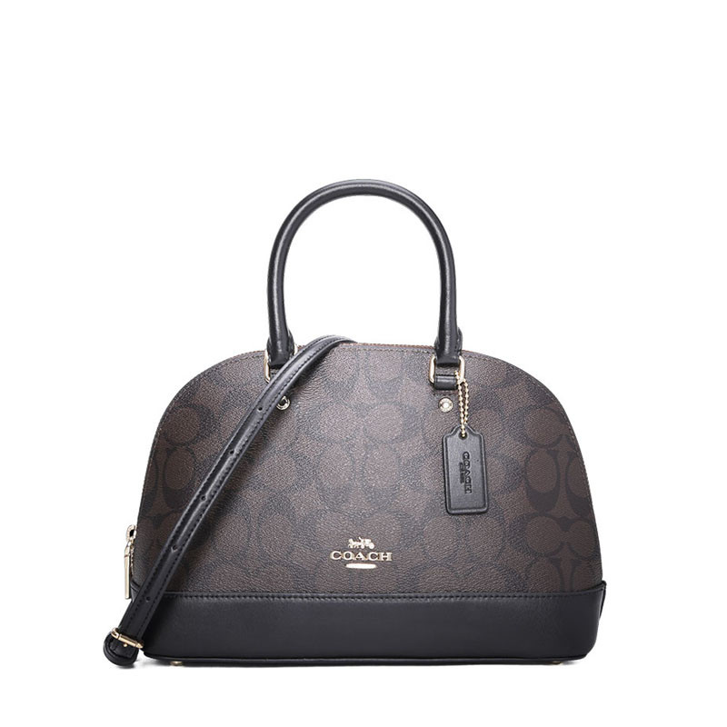 COACH/蔻驰 女包经典标志拼接手拎斜挎贝壳包 F27583 拼色