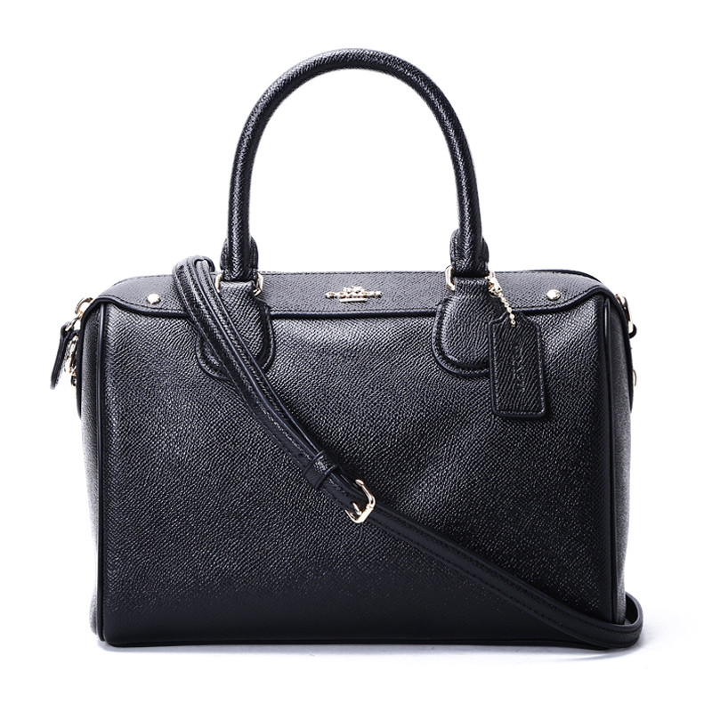 COACH/蔻驰 女包马车徽标迷你手拎斜挎波士顿包 F57521 黑色