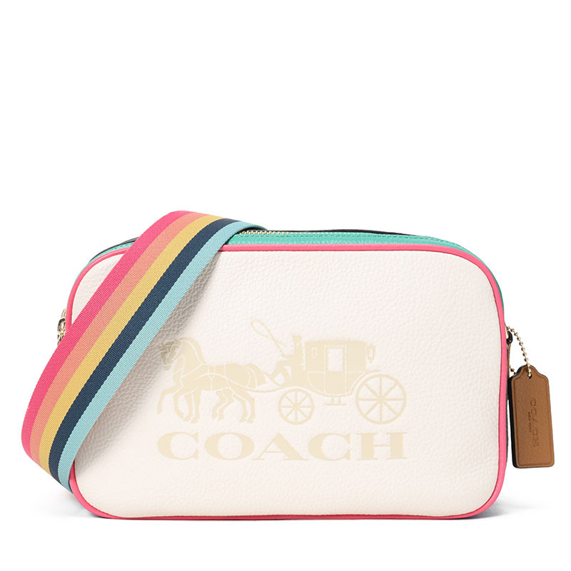 Coach 压花马车图案相机单肩包 F72704 白色