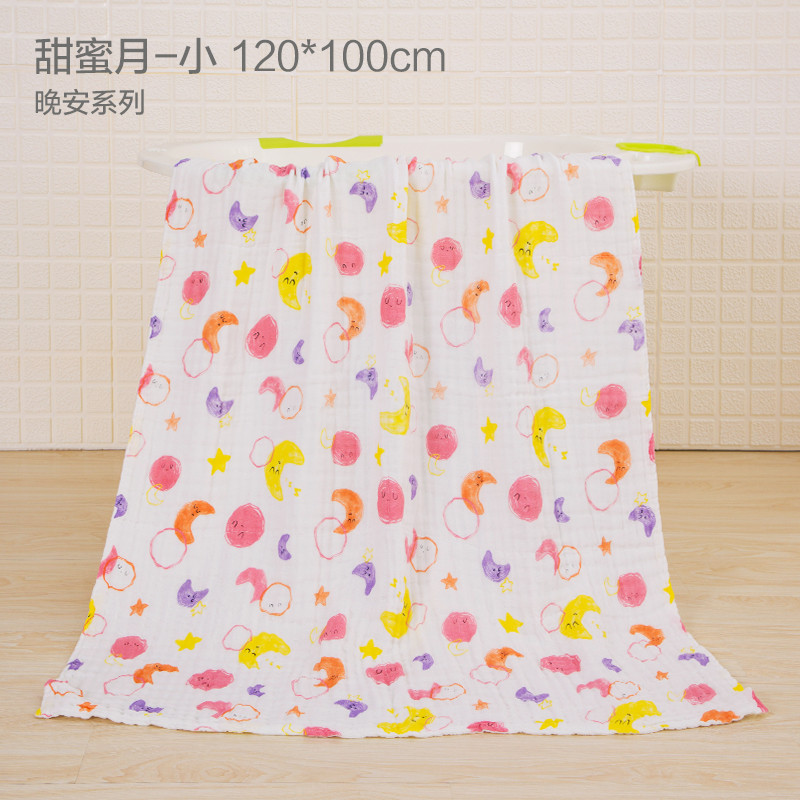 米乐鱼纱布浴巾M9A-XY02M 甜蜜月-M(100*120CM)