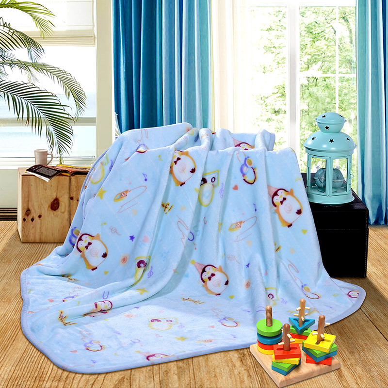 富安娜(FUANNA)家纺儿童毛毯幼儿园午睡被子法兰绒小毯子夏季薄款保暖小盖毯