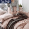 皮尔卡丹(Pierre Cardin)家纺 冬季珊瑚绒四件套双面绒加厚法兰绒天鹅牛奶绒床裙床单被套法莱绒 适用2.0m床-被套2.2*2.4m 可可灰