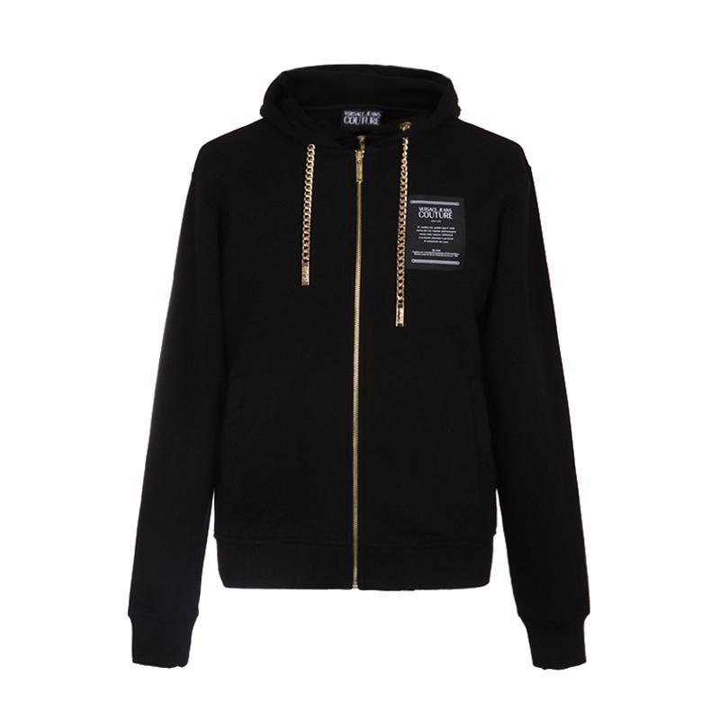 VERSACE JEANS COUTURE 范思哲 男士混纺连帽卫衣运动衫 B7GUA7FO 30216 899-黑色 S