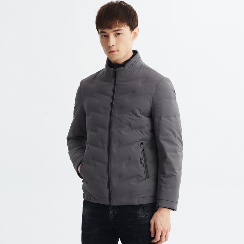 雪中飞男士反季羽绒服男短款立领2019新款外套时尚休闲冬季防寒服_1_707 180/XL 灰色