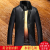 海宁正品黄金貂内胆真皮皮衣男士水貂皮草大衣尼克服绵羊皮毛一体真皮外套劲霸梦特娇红豆利郎鄂尔多斯金利来阿玛尼雅戈尔纯皮皮衣 XL//180 3068黑色狐狸毛领