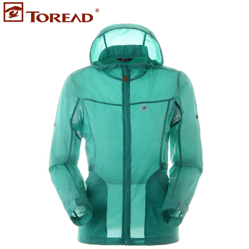 探路者（TOREAD）户外春夏男女轻薄遮阳皮肤衣风衣外套TAED81931/TAED82932 3XL TAED82932-D38X碧绿（女）