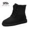 JUMBO简帛秋冬新品澳洲羊皮毛一体雪地靴马丁男靴绑带保暖2310_933_352 黑色 42