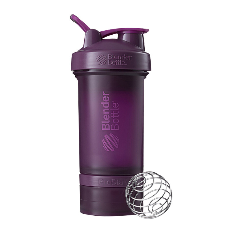 BlenderBottle ProStak 组合款蛋白粉摇摇杯 运动健身水杯带搅拌球22oz 紫红色650ml