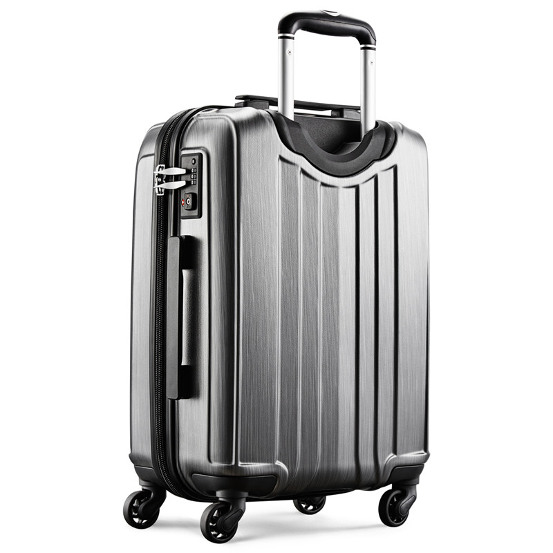 瑞动(SWISSMOBILITY)MT-5095-24T0020”时尚条纹PC+ABS拉链登机箱 银色