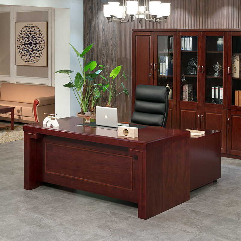 欧宝美老板桌大班台经理桌办公桌主管桌油漆实木贴皮总裁桌 *2 1.6m（单位：张）