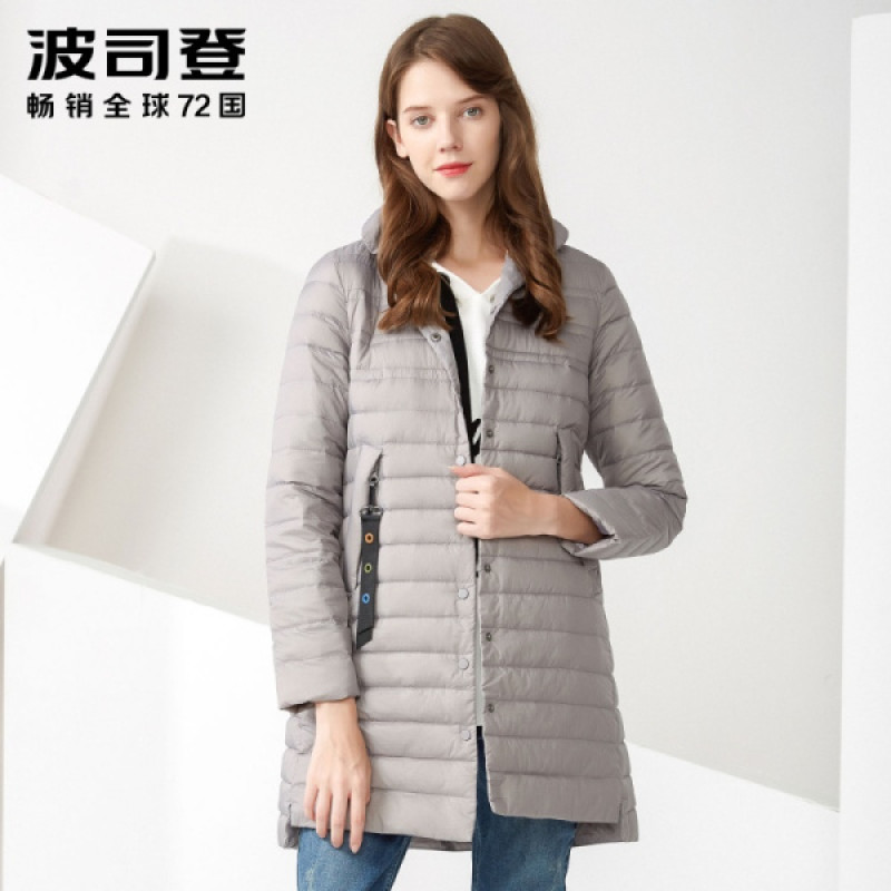 波司登春秋季百搭女装外套显瘦女中长款羽绒服潮 若凝灰8136 180/100A
