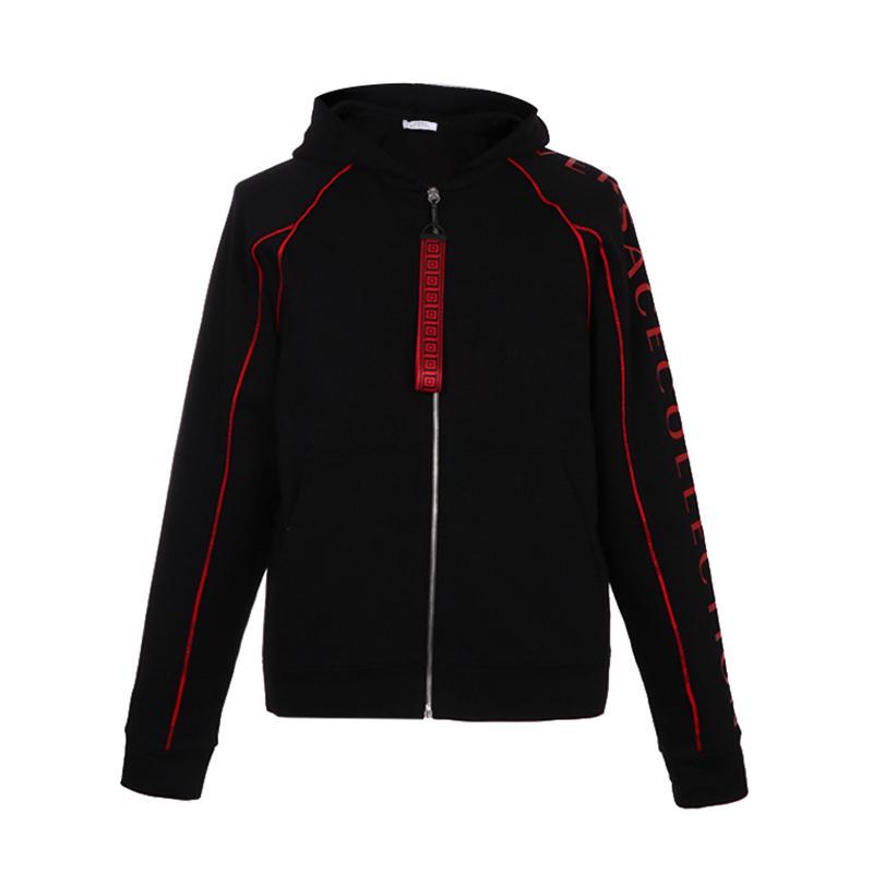 Versace Collection 范思哲 男士棉质连帽插肩卫衣 V800899 VJ00358 V1008-黑色 M